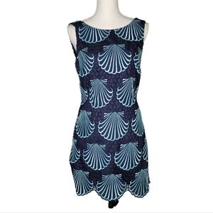Navy and Aqua Seashell Dress